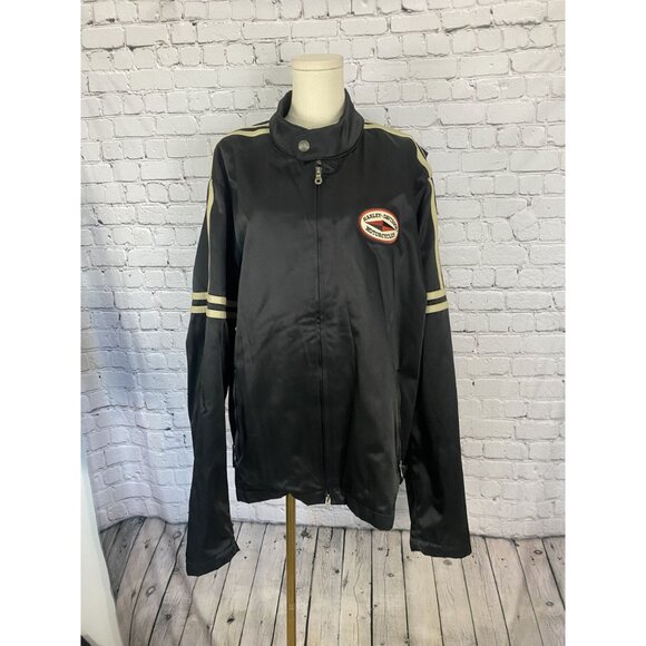 Harley Davidson XL Vintage Motorcycle Racing Jacket With Stripes - Picture 2 of 16